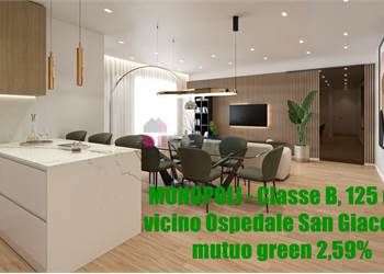 MONOPOLI - Classe B, 125 mq vicino Ospedale San Giacomo - mutuo green 2,59%